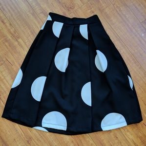 Le Lis Unique Vintage Midi Polka Dot Skirt Small
